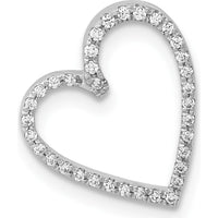 14K White Gold 0.007 Carat Round Diamond Heart Slide Pendant by Monteluci Fine Jewelry