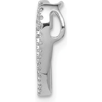 14K White Gold 0.007 Carat Round Diamond Heart Slide Pendant by Monteluci Fine Jewelry