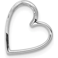 14K White Gold 0.007 Carat Round Diamond Heart Slide Pendant by Monteluci Fine Jewelry
