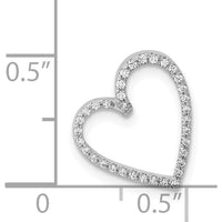 14K White Gold 0.007 Carat Round Diamond Heart Slide Pendant by Monteluci Fine Jewelry