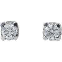 14K White Gold 0.10 Carat Round Brilliant Diamond Stud Earrings