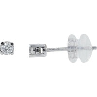14K White Gold 0.10 Carat Round Brilliant Diamond Stud Earrings