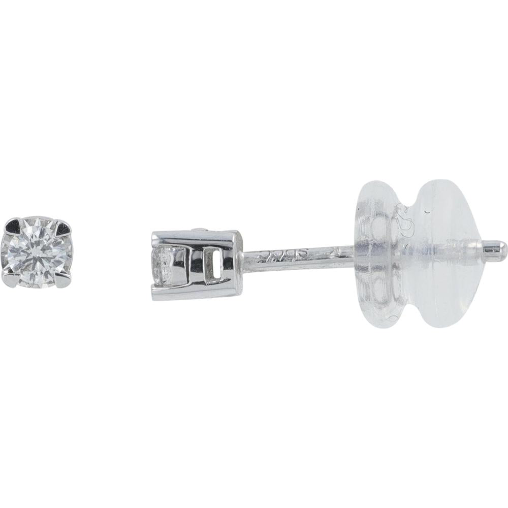 14K White Gold 0.10 Carat Round Brilliant Diamond Stud Earrings