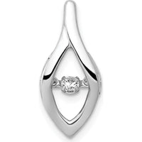 14K White Gold 0.10 Carat Round Diamond Moving Slide Pendant for Omega Chain by Monteluci Fine Jewelry