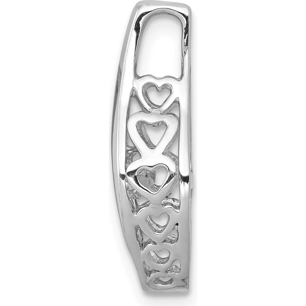 14K White Gold 0.10 Carat Round Diamond Moving Slide Pendant for Omega Chain by Monteluci Fine Jewelry