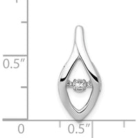 14K White Gold 0.10 Carat Round Diamond Moving Slide Pendant for Omega Chain by Monteluci Fine Jewelry
