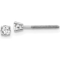 14K White Gold 0.15 Carat Round Diamond Stud Earrings with 4-Prong Setting - SI2/SI3 Clarity by 0