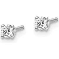 14K White Gold 0.15 Carat Round Diamond Stud Earrings with 4-Prong Setting - SI2/SI3 Clarity by 0