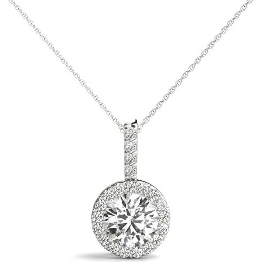 14K White Gold 0.17 Carat Total Weight Lab Diamond Necklace by Robinson's Jewelers