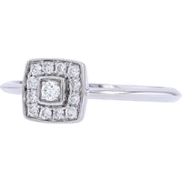 14K White Gold 0.17 Total Carats Weight Diamond Halo Engagement Ring