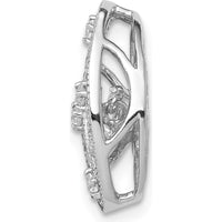 14K White Gold 0.2 Carat Round Diamond Vintage Filigree Pendant by Monteluci Fine Jewelry