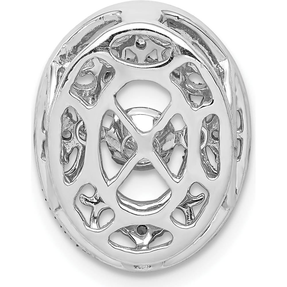 14K White Gold 0.2 Carat Round Diamond Vintage Filigree Pendant by Monteluci Fine Jewelry