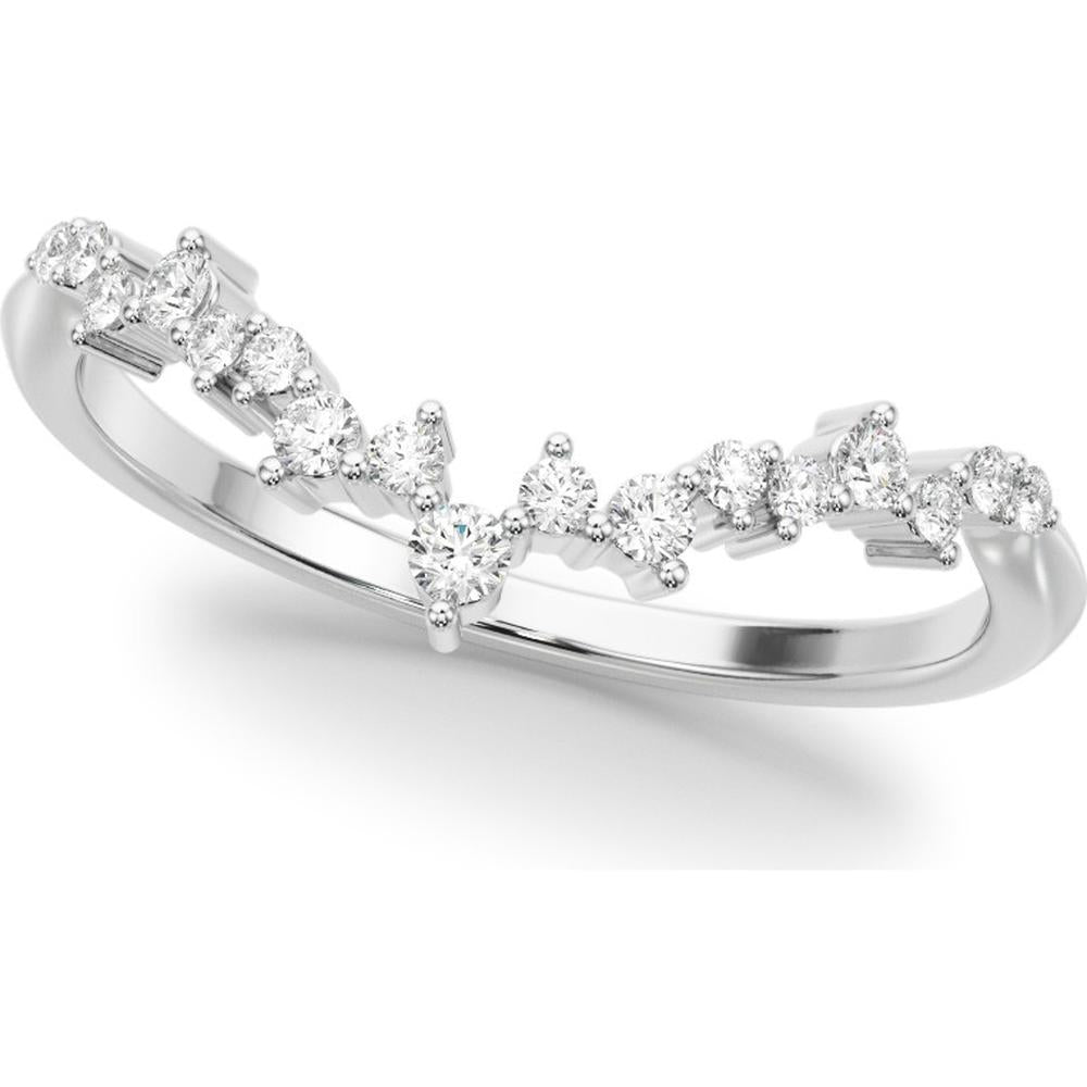 14K White Gold 0.20 Carat Total Weight Lab Diamond Fashion Band Ring - Size 7 by Robinson's Jewelers