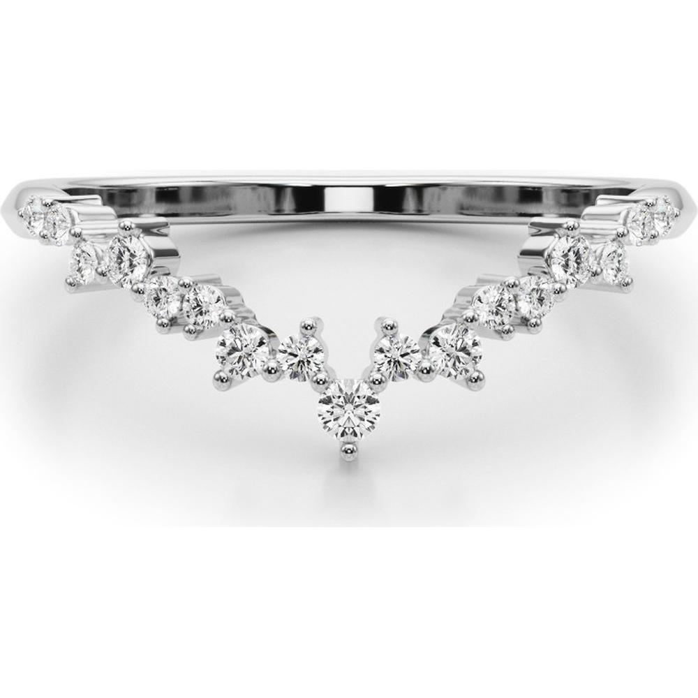 14K White Gold 0.20 Carat Total Weight Lab Diamond Fashion Band Ring - Size 7 by Robinson's Jewelers
