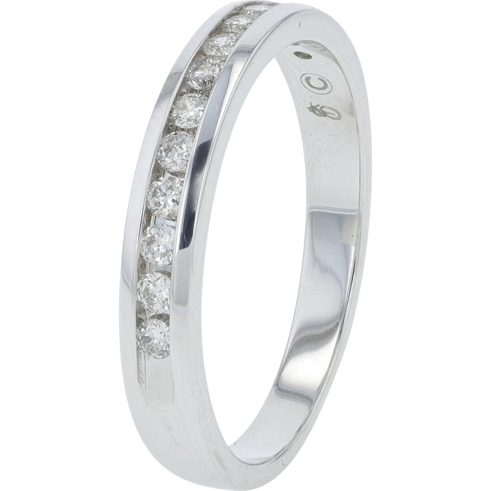 14K White Gold 0.25 Carat Channel Set Diamond Band - Elegant Women's Ring