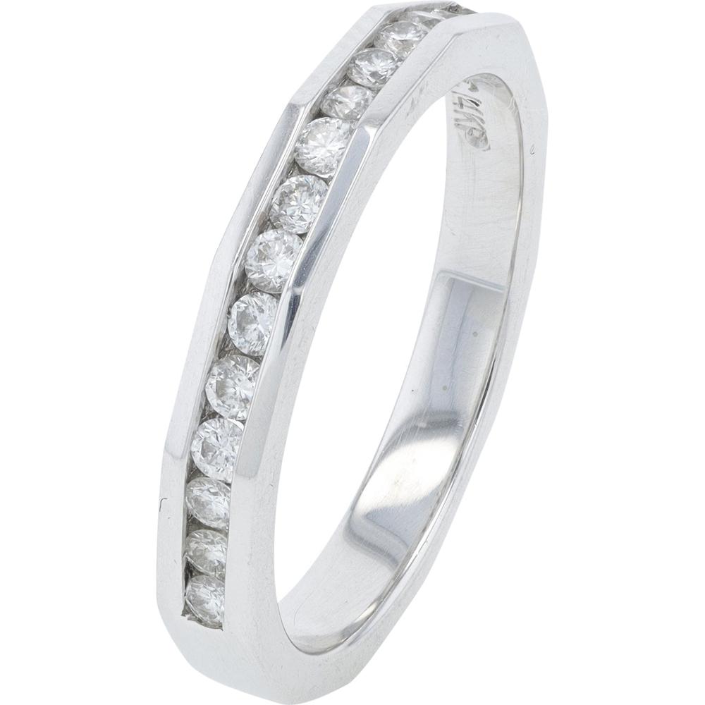14K White Gold 0.30 Carats Diamond Channel Set Band Ring - Sparkling Elegance for Every Moment