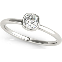14K White Gold 0.33 Carat Cushion Solitaire Lab Diamond Stackable Ring - Size 7 by Robinson's Jewelers