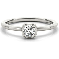 14K White Gold 0.33 Carat Cushion Solitaire Lab Diamond Stackable Ring - Size 7 by Robinson's Jewelers