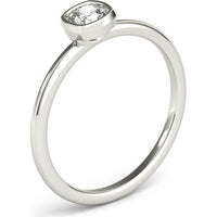 14K White Gold 0.33 Carat Cushion Solitaire Lab Diamond Stackable Ring - Size 7 by Robinson's Jewelers