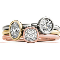 14K White Gold 0.33 Carat Cushion Solitaire Lab Diamond Stackable Ring - Size 7 by Robinson's Jewelers