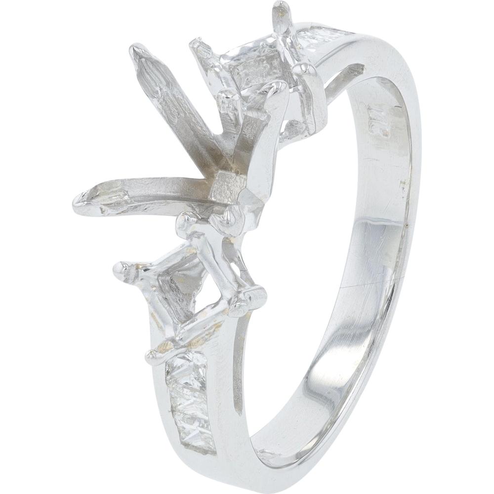 14K White Gold 0.33 Carat Diamond Bridal Set Semi - Mount