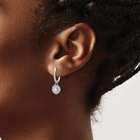14K White Gold 0.35 Carat Total Diamond Hinged Drop Earrings with Round Diamonds by Monteluci Fine Jewelry