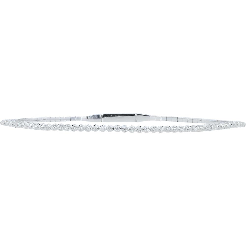14K White Gold 0.36 Carat Diamond Bangle - Elegant Luxury Bracelet