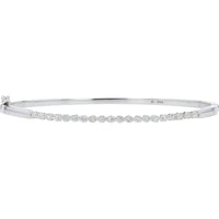 14K White Gold 0.38 Carat Diamond Bangle - Elegant Diamond Bracelet in White Gold
