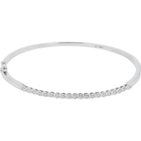 14K White Gold 0.38 Carat Diamond Bangle - Elegant Diamond Bracelet in White Gold