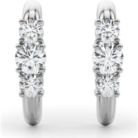 14K White Gold 0.48 Carat Total Weight Lab Diamond 3 Stone Earrings by Robinson's Jewelers