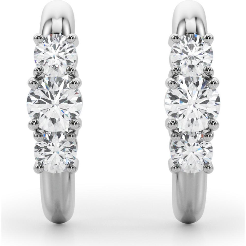 14K White Gold 0.48 Carat Total Weight Lab Diamond 3 Stone Earrings by Robinson's Jewelers