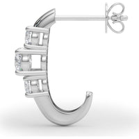 14K White Gold 0.48 Carat Total Weight Lab Diamond 3 Stone Earrings by Robinson's Jewelers