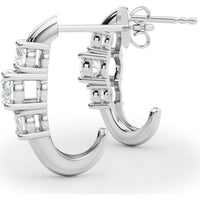 14K White Gold 0.48 Carat Total Weight Lab Diamond 3 Stone Earrings by Robinson's Jewelers