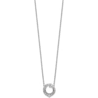 14K White Gold 0.5 Carat Diamond Fancy Swirl Circle Pendant Necklace by Oro Pregiato