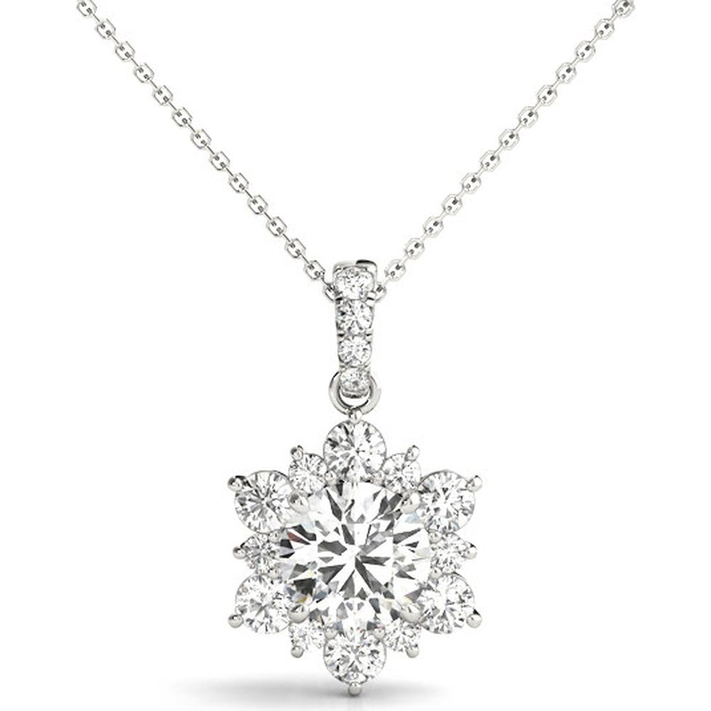 14K White Gold 0.5 Carat Total Weight Lab Diamond Pendant by Robinson's Jewelers