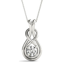 14K White Gold 0.5 Carat Total Weight Lab Diamond Pendant Necklace by Robinson's Jewelers