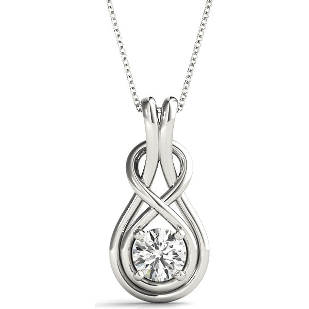 14K White Gold 0.5 Carat Total Weight Lab Diamond Pendant Necklace by Robinson's Jewelers