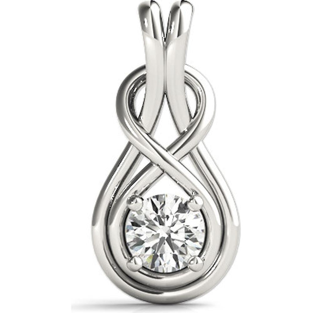 14K White Gold 0.5 Carat Total Weight Lab Diamond Pendant Necklace by Robinson's Jewelers