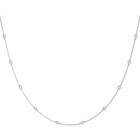 14K White Gold 0.5 Carat Total Weight Lab Diamond Station Necklace by Robinson's Jewelers