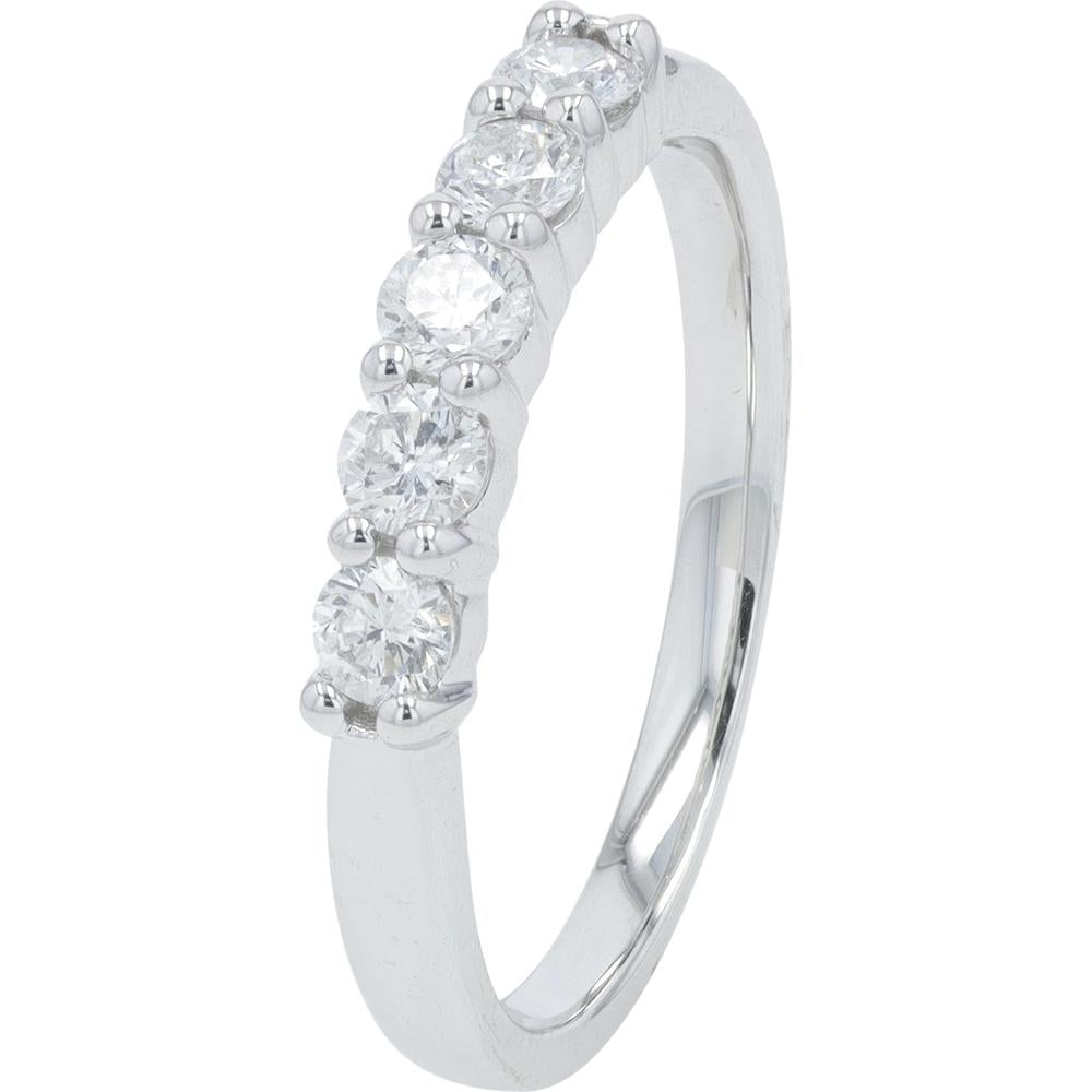 14K White Gold 0.50 Carat Diamond Prong Set Band Ring