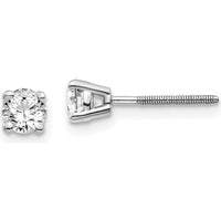 14K White Gold 0.50 Carat Round Diamond Stud Earrings - SI3 G-I Clarity, Rhodium Plated by 0