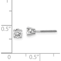 14K White Gold 0.50 Carat Round Diamond Stud Earrings - SI3 G-I Clarity, Rhodium Plated by 0