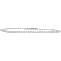 14K White Gold 0.50 Carat Total Diamond Bangle - Elegant Tennis Bracelet Design