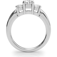14K White Gold 0.50 Carat Total Weight Lab Diamond 3 Stone Engagement Ring - Size 6 by Robinson's Jewelers
