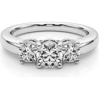 14K White Gold 0.50 Carat Total Weight Lab Diamond 3 Stone Engagement Ring - Size 6 by Robinson's Jewelers