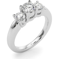 14K White Gold 0.50 Carat Total Weight Lab Diamond 3 Stone Engagement Ring - Size 6 by Robinson's Jewelers