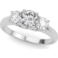 14K White Gold 0.50 Carat Total Weight Lab Diamond 3 Stone Engagement Ring - Size 7 by Robinson's Jewelers