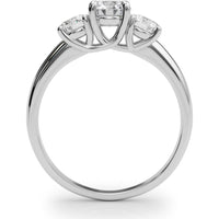 14K White Gold 0.50 Carat Total Weight Lab Diamond 3 Stone Engagement Ring - Size 7 by Robinson's Jewelers