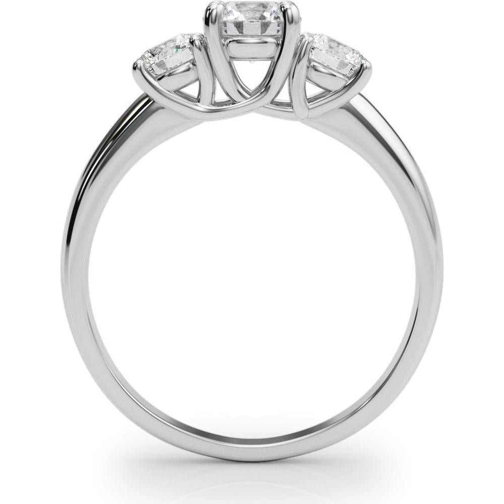 14K White Gold 0.50 Carat Total Weight Lab Diamond 3 Stone Engagement Ring - Size 7 by Robinson's Jewelers