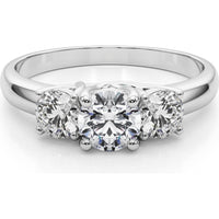 14K White Gold 0.50 Carat Total Weight Lab Diamond 3 Stone Engagement Ring - Size 7 by Robinson's Jewelers